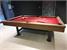 Signature Marshall Pool Dining Table - Silver Mist Finish - Burgundy Cloth