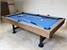 Signature Marshall Pool Dining Table - Silver Mist Finish - Cadet Blue Cloth