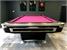 Signature Lincoln American Pool Table in Black Formica with Fucshia Cloth - Installation (End)
