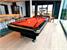 Signature Lincoln American Pool Table in Black Formica with Orange Cloth - Installation