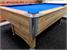Signature Dean Wood Bed American Pool Table In Grey Oak - Corner Close Up