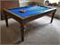 Signature Norton Pool Dining Table - Solid Walnut Finish - Royal Blue Cloth