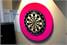 Mission Coloured Foam Dartboard Surrounds - Pink - On Wall