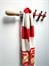 RS Barcelona Wall Champions 4 Hook Coat Rack in Red - With Red Scarf