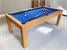 Signature Chester Pool Dining Table - Oak Finish - Blue Cloth