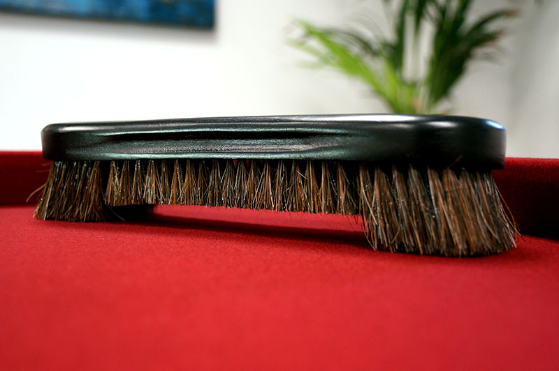 Pool Table Brush Set With Real Horsehair - 2-Piece Billiards Brush Kit With Bonus Chalk