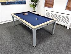 Signature Strickland American Pool Dining Table: Light Grey & Oak - 7ft