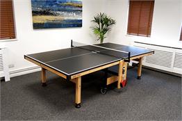 Rasson W2260B Indoor Table Tennis Table: Red Oak Finish