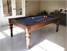 Signature Norton Pool Dining Table In Walnut With French Navy Cloth - Installation