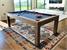 Signature Richman American Pool Dining Table - Silver Mist Finish - Elite Pro Charcoal Cloth