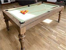 Signature Norton English Pool Dining Table in Silver Mist: 7ft