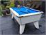 Outback 2.0 Outdoor Pool Table - White Finish - Blue Cloth