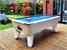 Outback 2.0 Outdoor Pool Table - White Finish - Blue Cloth