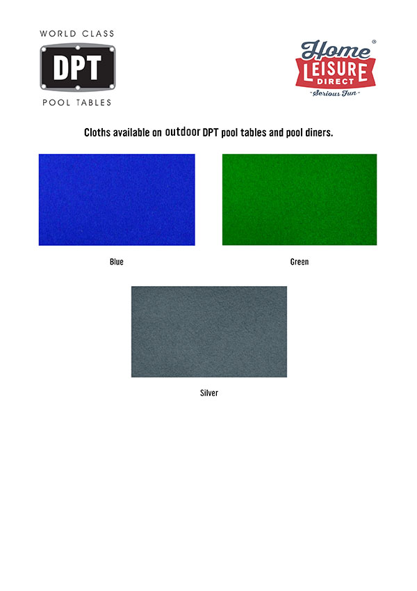 DPT Outdoor Pool Tables Cloth Sample Card Preview