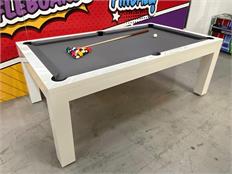 Signature Hawkes Pool Dining Table - High Gloss White Finish: Warehouse Clearance