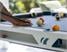 Cornilleau Hyphen Outdoor Pool Table - Polar White Finish with Water Blue Pockets - Frame