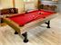 Signature Marshall Pool Dining Table - Silver Mist Finish - Elite Pro Red Cloth 