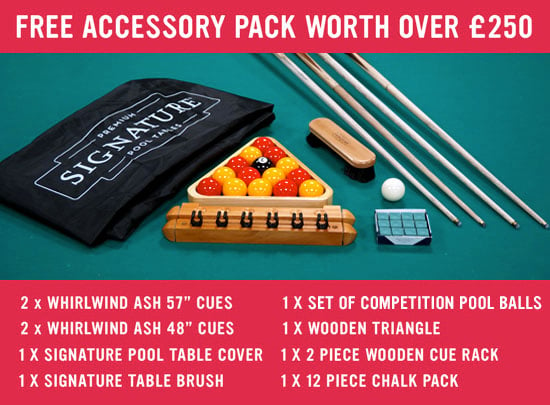 English Pool Table Free Accessory Pack - Worth £250