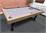 Signature McQueen Pool Dining Table - Silver Mist Finish - Warehouse Clearance - Top View