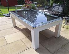 Fusion Outdoor Pool Dining Table: White Finish - 7ft