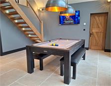 Signature Chester Black Solid Wood Pool Dining Table: 6ft, 7ft