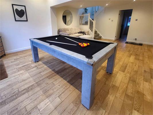 Signature Warwick Pool Dining Table: Concrete - 7ft