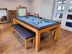 Signature Anderson Oak and Walnut Pool Dining Table: 7ft