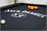 Jack Daniel's Oxford Pool Dining Table in Black - Bug Logo Close Up