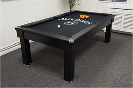 Jack Daniel's Oxford Pool Dining Table in Black with Bug Logo Cloth - 7ft