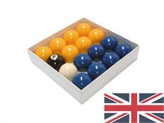 2” Blues and Yellows English Pool Balls