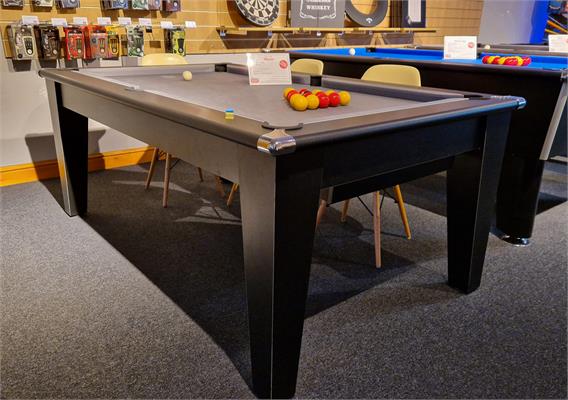 Classic Pool Dining Table: Black Finish, 6ft - Warehouse Clearance