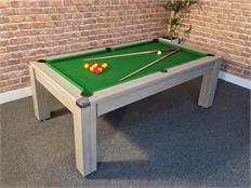 Signature Warwick Pool Dining Table: Grey Oak: 7ft - Warehouse Clearance
