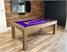 Signature Chester Pool Dining Table - Silver Mist Finish - Purple Cloth