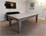 Classic Pool Dining Table - Driftwood Finish - Green Cloth - Dining Top