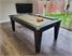 Classic Pool Dining Table - Black Finish - Silver Cloth