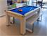 Signature Warwick Pool Dining Table - White Finish - Blue Cloth