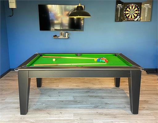 Classic Pool Dining Table - Black Finish, 7ft