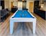 Classic Pool Dining Table - White Finish - Blue Cloth - 2