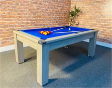 Signature Warwick Pool Dining Table: Grey Oak Finish, 6ft - Warehouse Clearance