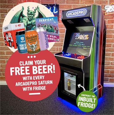 ArcadePro Saturn 2 3442 Arcade Machine with Mini Fridge