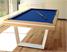 Billards Montfort Delta Pool Table in a Light Oak Finish with White Trim and Legs and Blue Cloth