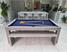Billiards Monfort Lewis Pool Dining Table - Old Oak Finish - French Navy Cloth - Side