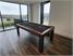 Billiards Monfort Lewis Pool Dining Table - Grey Oak Finish - Black Cloth