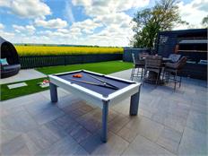 Fusion Outdoor Pool Dining Table: White Finish - 7ft