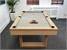 Signature Burton Wood Bed Pool Dining Table in Oak - End View