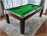 Signature Chester Pool Dining Table - Solid Walnut Finish - Green Cloth