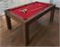 Signature Chester Pool Dining Table - Solid Walnut Finish - Red Cloth - 3