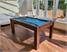Signature Chester Pool Dining Table - Solid Walnut Finish - Slate Cloth
