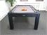 Signature Chester Pool Dining Table - Black Finish - End View