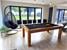 Signature Chester Pool Dining Table in Oak with Black Cloth - Installation